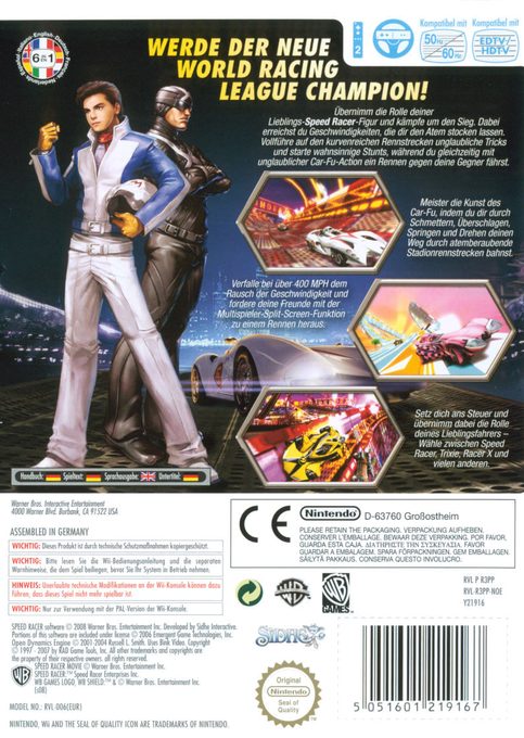 Speed Racer : Le Jeu Vidéo dos