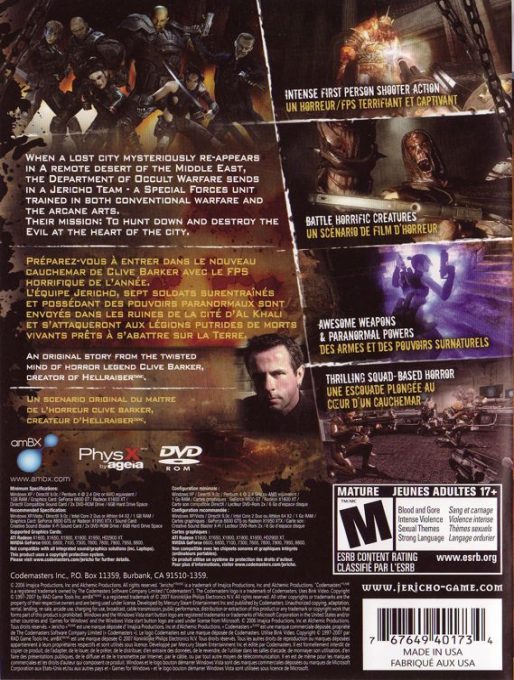 Clive Barker's Jericho - Dos