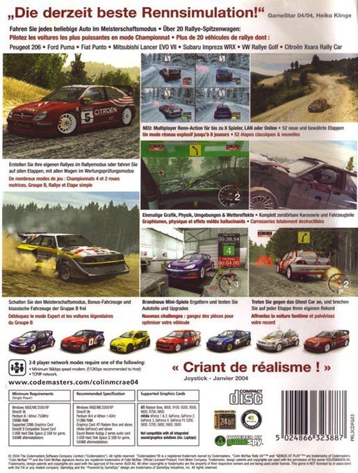 Colin McRae Rally 04 - Dos