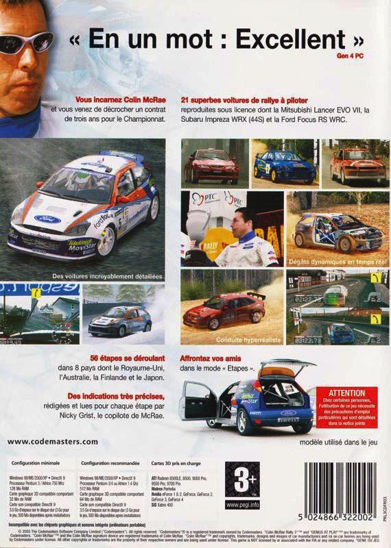 Colin McRae Rally 3 - Dos