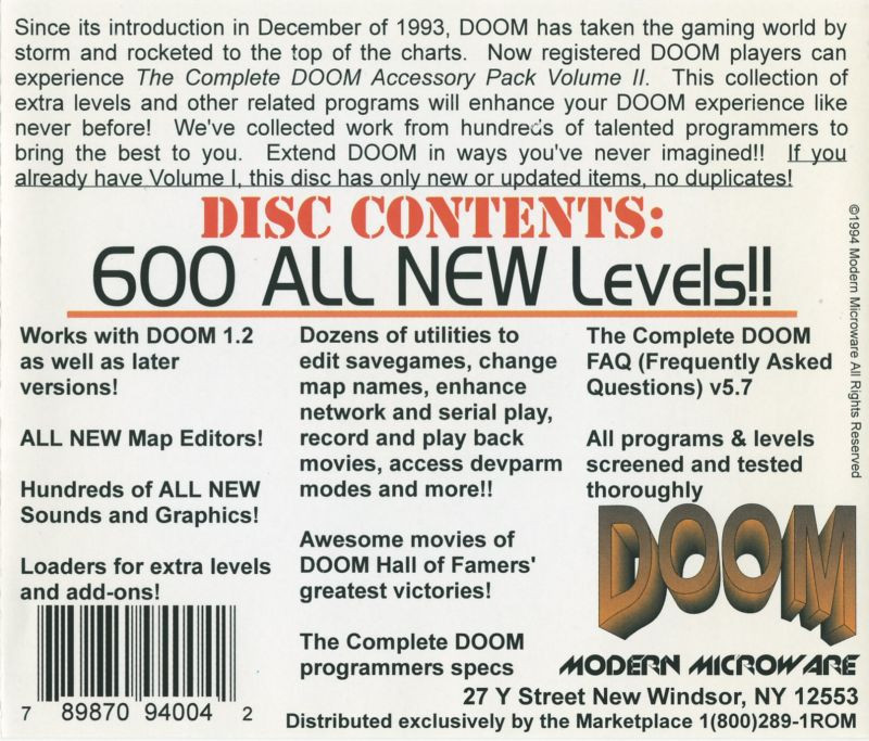 The Complete Doom Accessory Pack Volume II - Dos