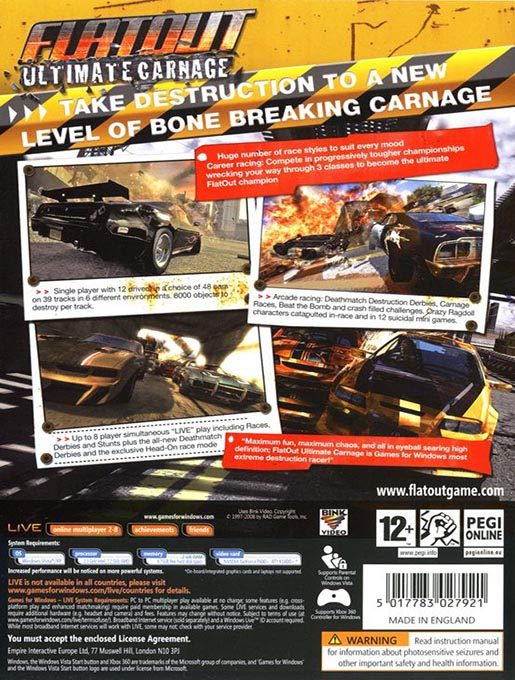 FlatOut: Ultimate Carnage dos