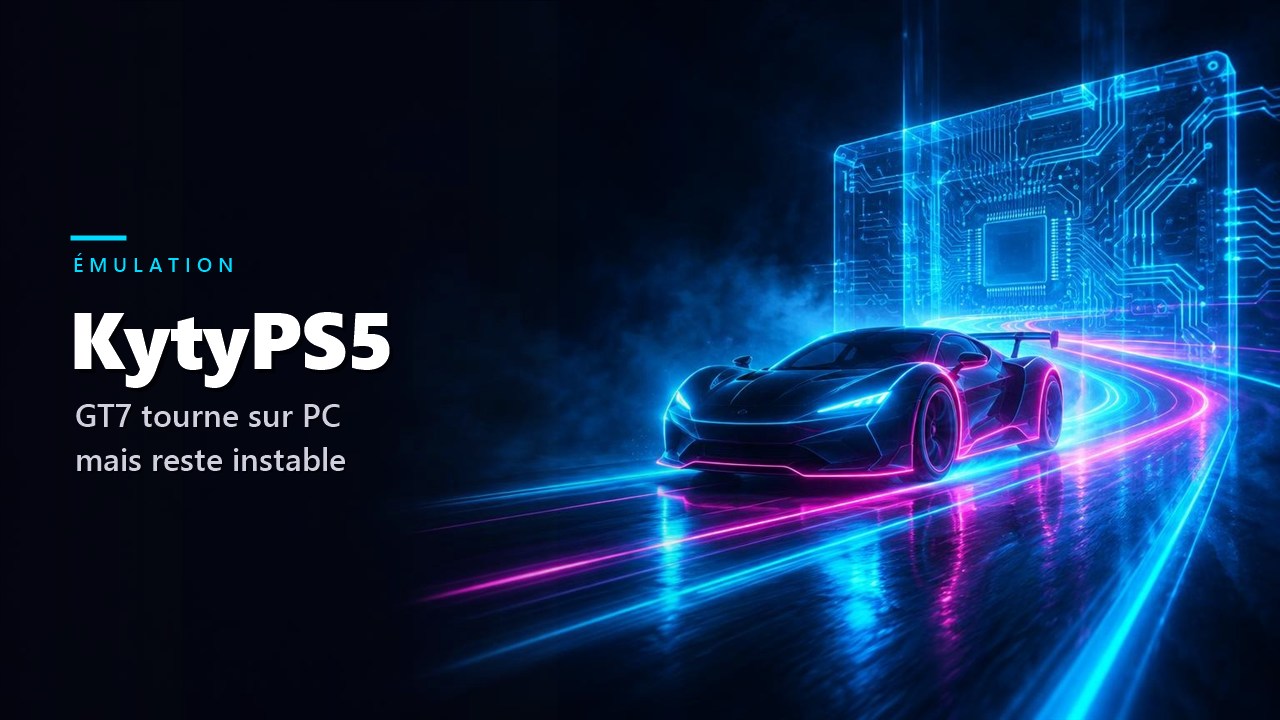 KytyPS5 : Gran Turismo 7 démarre sur PC, mais l'émulateur PS5 reste très instable